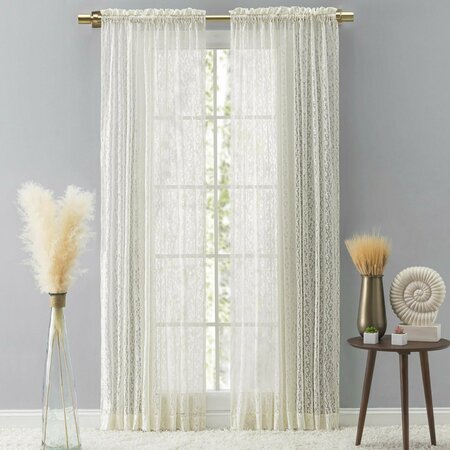 Ricardo Ricardo Woven Lace Rod Pocket Curtain Panel with Header 02736-70-063-02